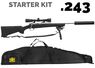 .243 S/S 20" HOWA L/W SCOPED SUPPRESSED KIT BLACK W BIPOD AND BAG