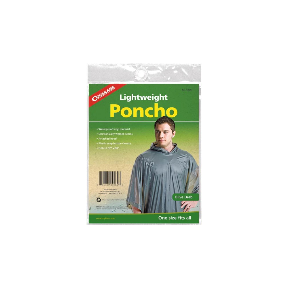 PONCHO- YELL, ORG, OLIVE DRAB